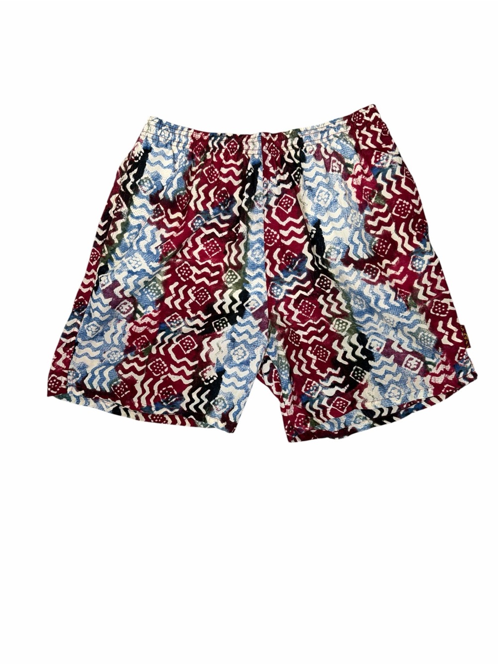 Vintage Weekends Beachwear Swim Trunks 90s Retro Abstract Print Lined Shorts